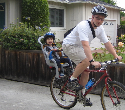 Ben and Stephen bike to school/work.